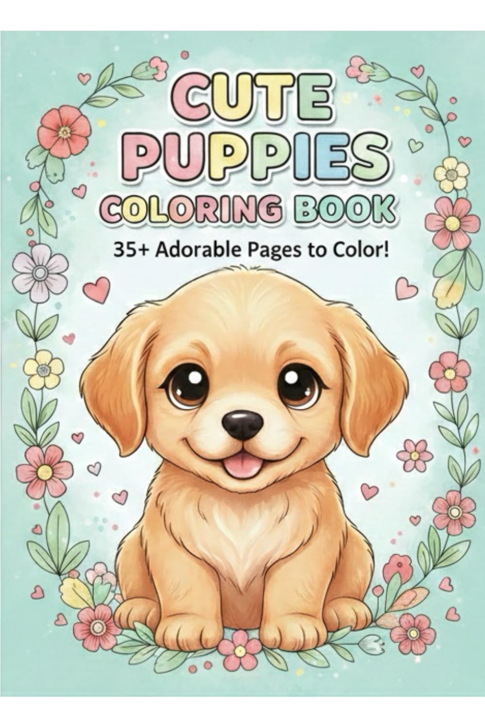CUTE PUPPIES COLORING BOOK: 35+ adorable pages to color!