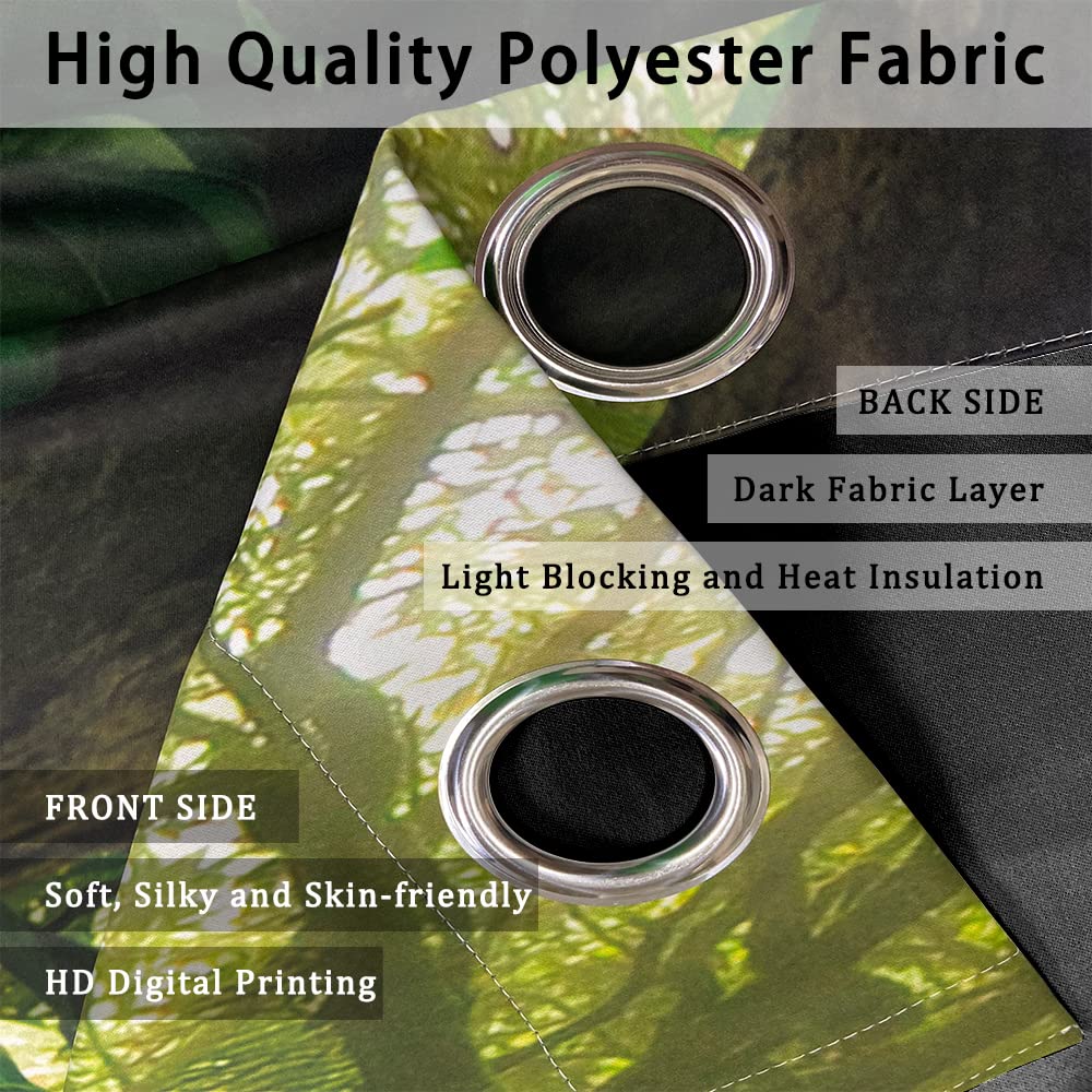 DORCEV Dinosaurs Curtains Kids Boys Bedroom Cartoon Blackout Window Curtains Wild Animals Ancient Jurassic Animals Dinosaur White Black Pattern Printed Living Room Window Drapes,21x63 inch,2 Panels