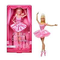 Barbie Signature - Ballet Wishes, bambola ballerina da collezione con tutù rosa satinato e capelli biondi