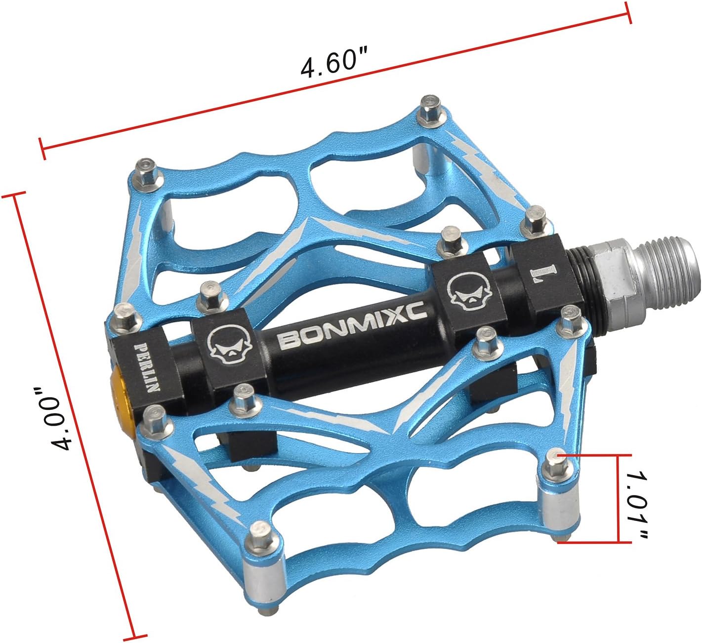 Bike Pedals 9/16" Skull Pattern Mountain Bike Pedals Sealed Bearing Bicycle Pedals Aluminum Alloy Flat Road Bike Pedals