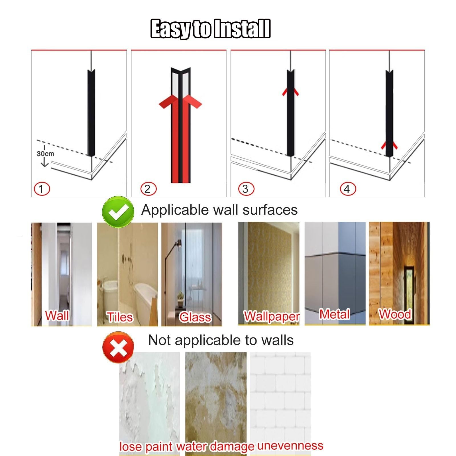 Protectores de Bordes para Muebles, 1.0 in de Ancho, Protectores de Esquina Suaves a Prueba de bebés/Parachoques para Puertas de Escritorio, gabinete, zócalo, Paredes, encimera, ángulo Afilado, Tiras