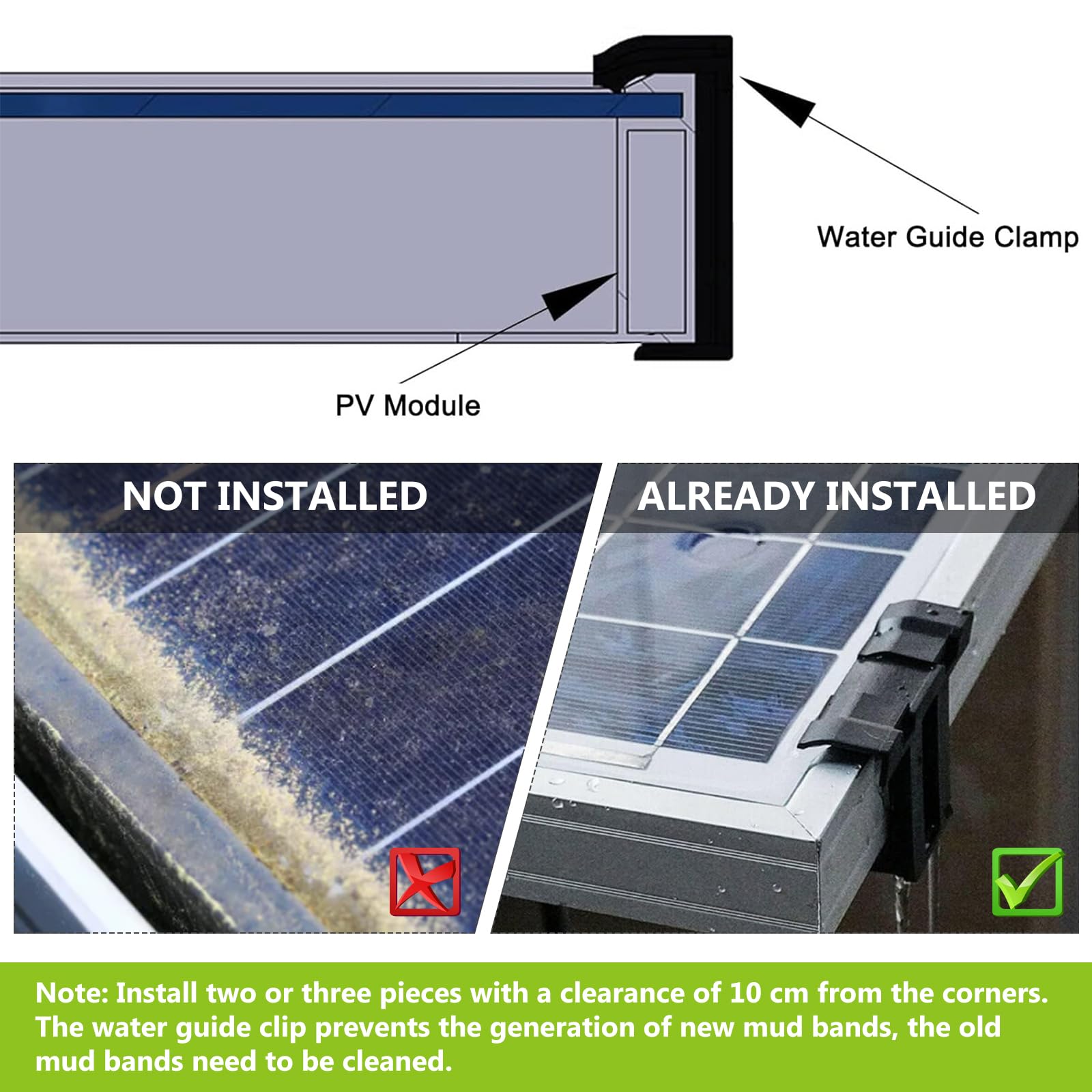 25 Clip Drenaggio Pannelli Solari 30mm - Sistema Pulizia Automatica Acqua E Fango - Foto 8