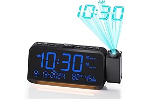 Roxicosly Projection Digital Clock for Bedroom with Crystal Clear Display & Ceiling Projection