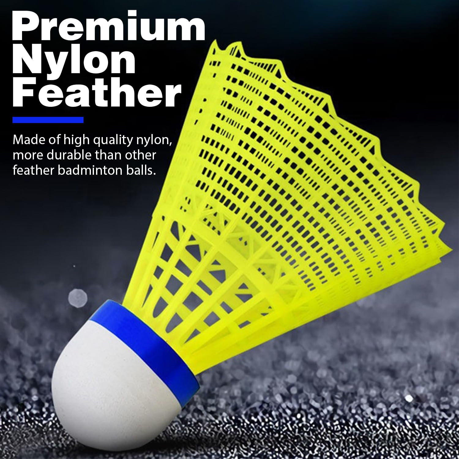 12Pcs Volani da Badminton,Palline da Badminton per Allenamento e Competizione,Volano ad Alta Stabilità e Durata,per Interni&Esterni Sport