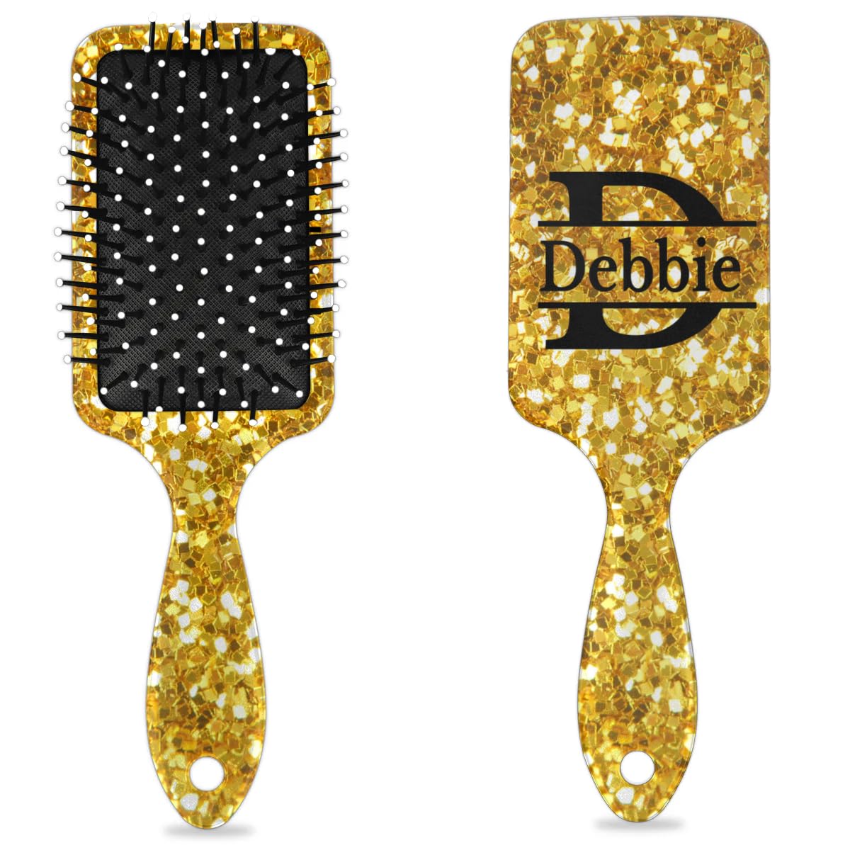 JMAVZWS Custom Hair Brushes for Girls Women Personalized Name Hair Brushes Customized Gifts Wet Brush for All Hair Types Curly Hair, Gold