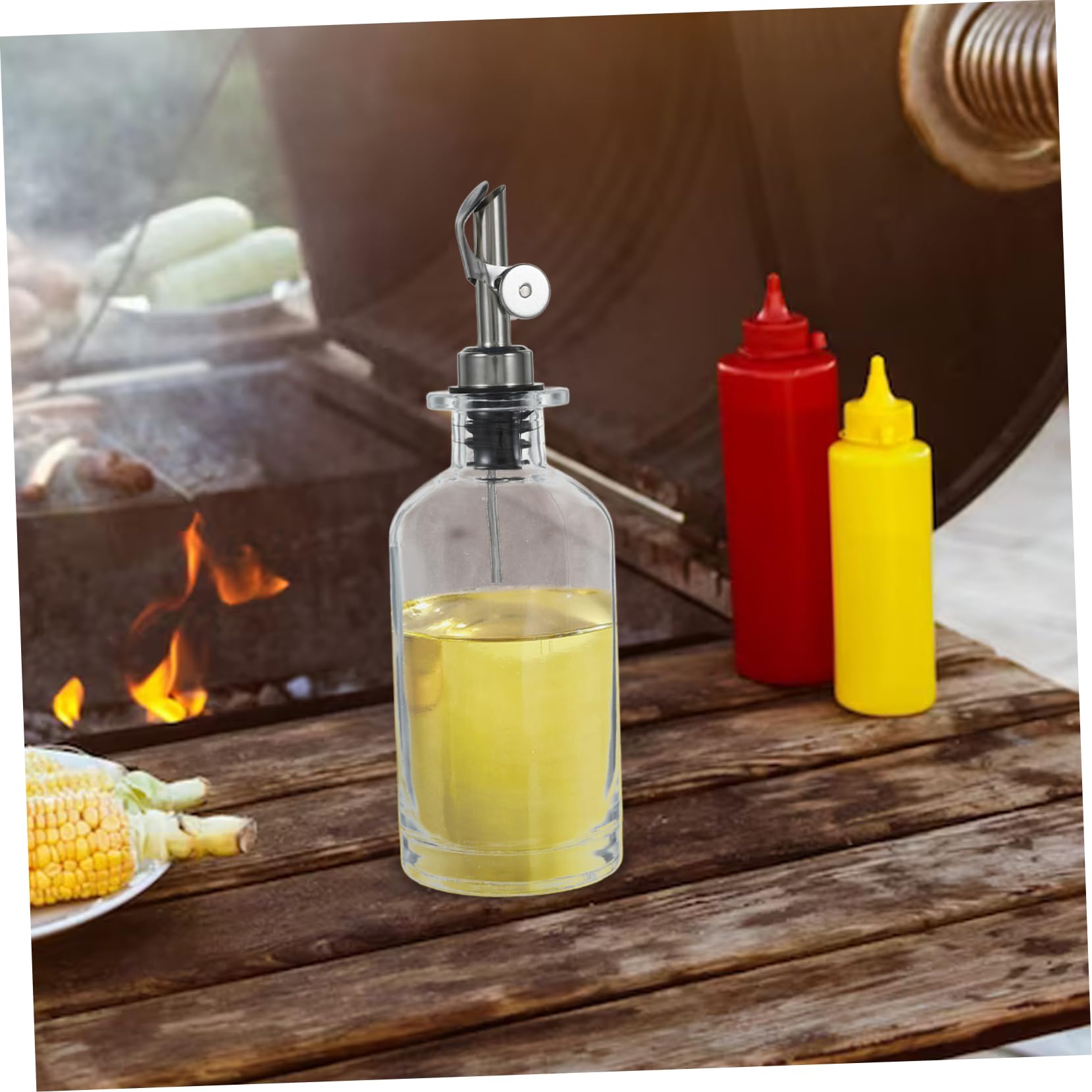 2piezas Botella De y De Dispensador Elegante Control De Vertido Para Cocina Para Aceitera y Vinagrera