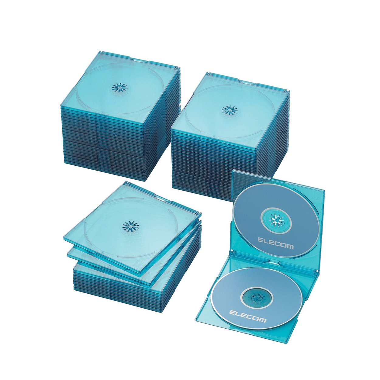 【CD/DVD整理・出品用品】プラスチックケース ２枚組標準サイズ×50枚 Amazon | エレコム CD/DVDスリムプラケース/2枚収納/50パック/クリア