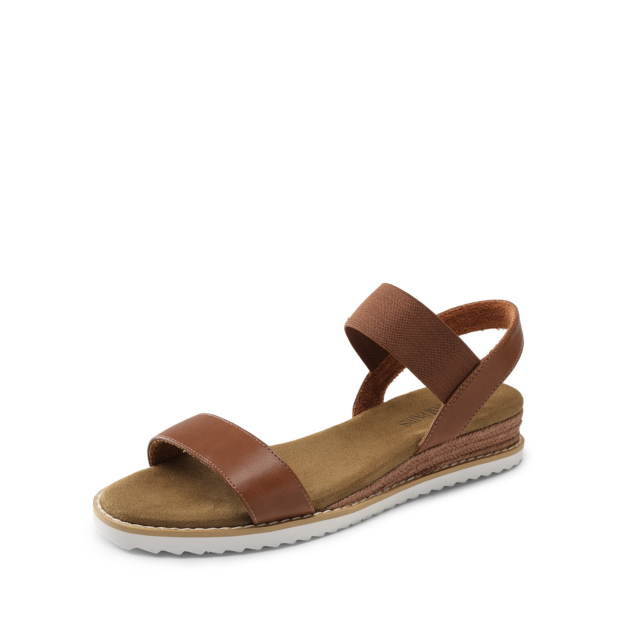 DREAM PAIRS Sandalo a Zeppa da Donna Scarpe con Tacco Basso Espadrillas Classiche con Punta Arrotondata con Fibbie e Cinturini Estate