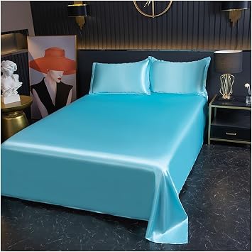 Premium Bedding Collection with Fitted Sheet, Complete 3-Piece Set for Luxurious Home ComfortAzul,120 * 230cm/47 * 91in