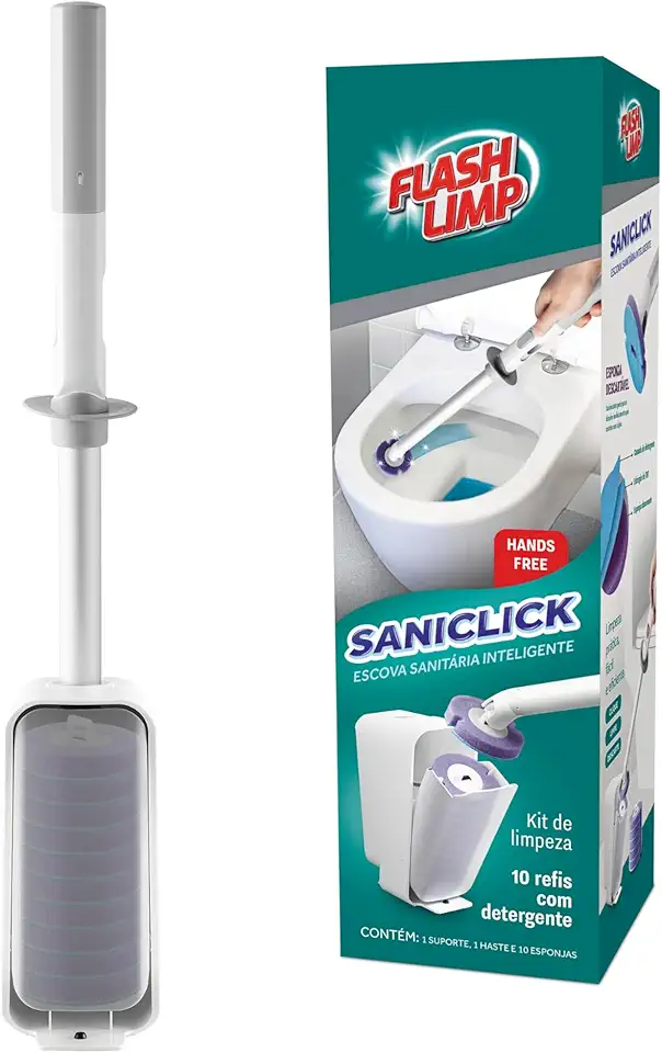 Flash Limp - Escova Sanitária Com Refil Descartável Saniclick - BAN2659