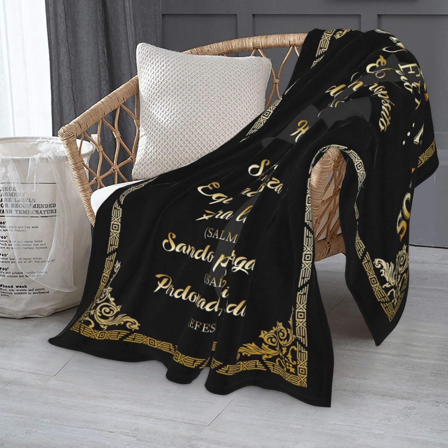 Religious Gifts for Men Faith, Regalos Cristianos para Hombres, Spanish Christian Blanket 50"X60", Man of God Blanket in Spanish, Hombre de Dios español, Black - Image 7