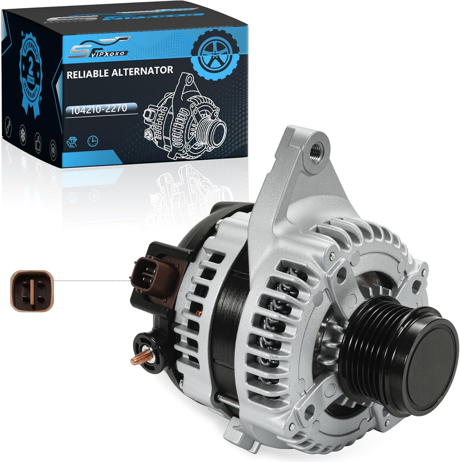 Alternator Generator Part Fit for Toyota Camry L4 2.5L 2012-2015, RAV4 2009-2012, tC 2011-2016,High Output Alternator,AC generator Replace 27060-0V010-84, 11402, 104210-2270, 210-0722