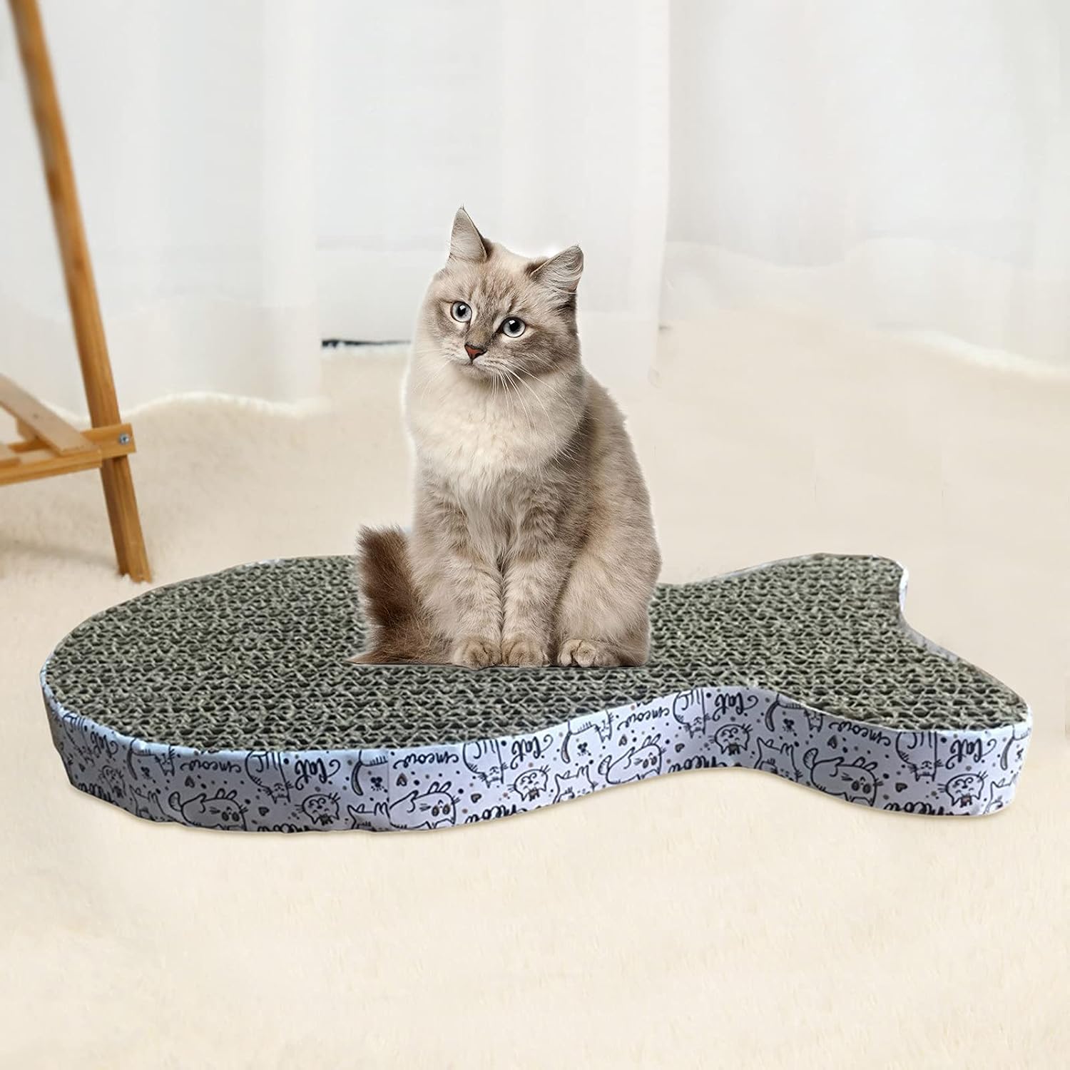 review Cat Scratcher Eco-Friendly Compact Corrugated Paper Higher Density Cat Scratching Pad for Family - Fish*