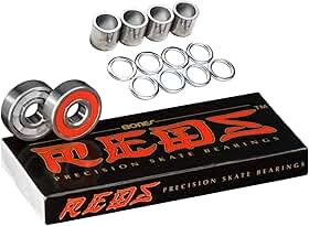Bones Reds Rolamentos de Skate Pacote com 8 [Para Skates, Longboards, Scooters, Spinners]