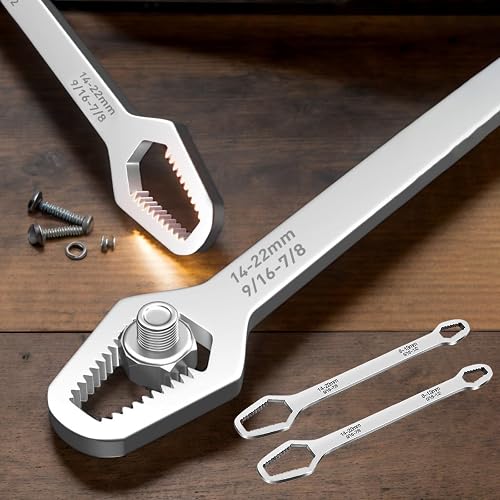 Multifunctional Adjustable Wrench Tool Set for Auto Repair & DIY – Self-Adjusting Wrench with Dual Ended Design 2PCS