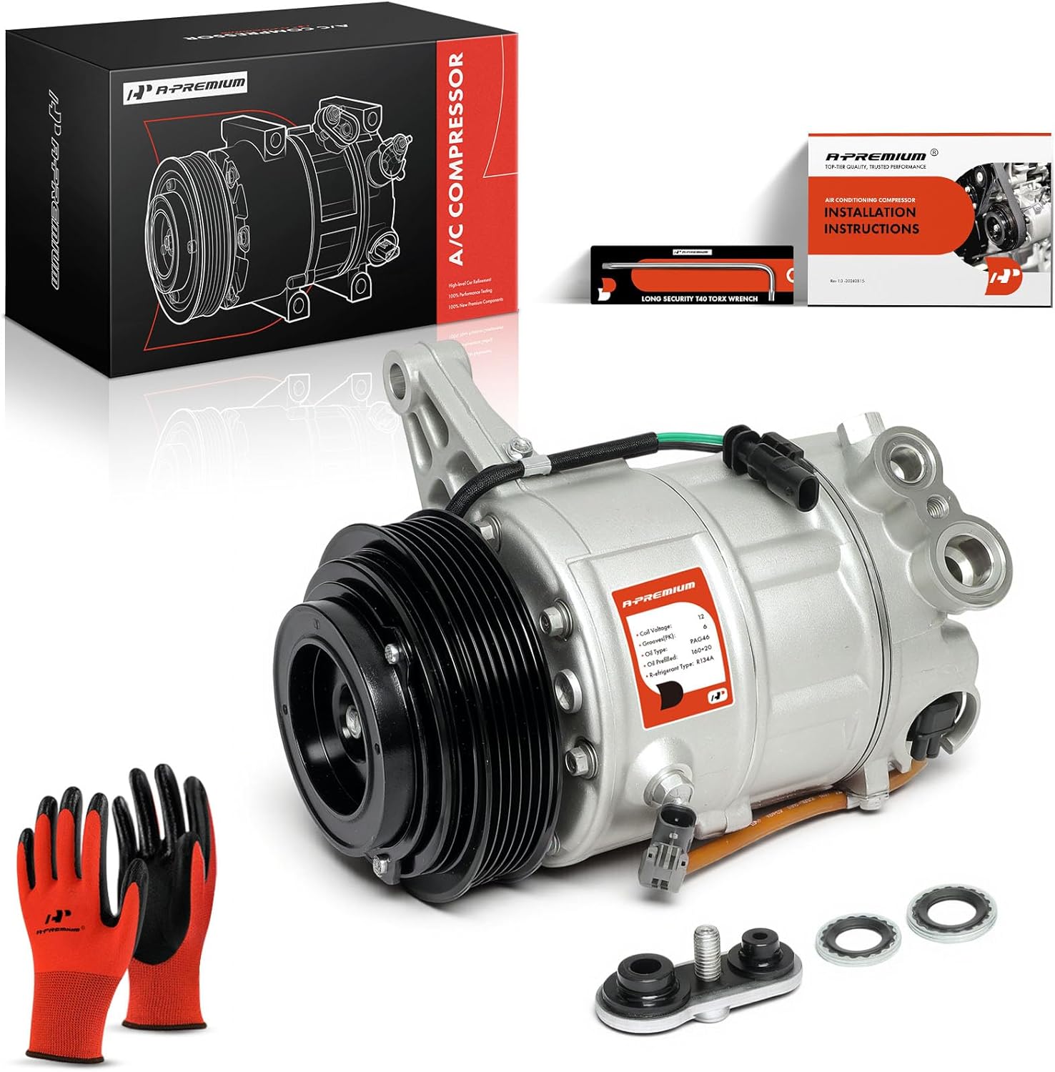 A-Premium AC Compressor with Clutch for Buick LaCrosse 3.6L (PXC16)