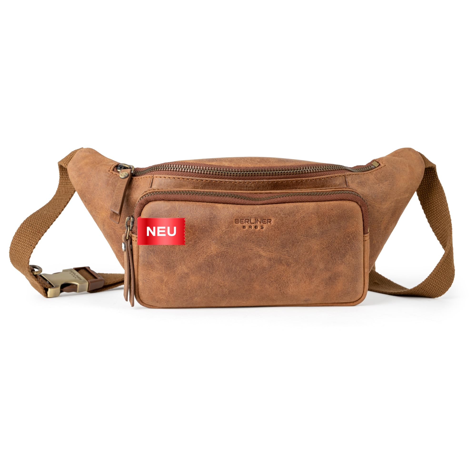 Berliner Bags Bauchtasche Sam Vintage, Gürteltasche aus Leder - Braun