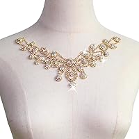 Vista 47 de PEARLY JUN Apliques de diamantes de imitación de plata con apliques de diamantes para vestidos, costura a mano, proyectos de manualidades, ropa