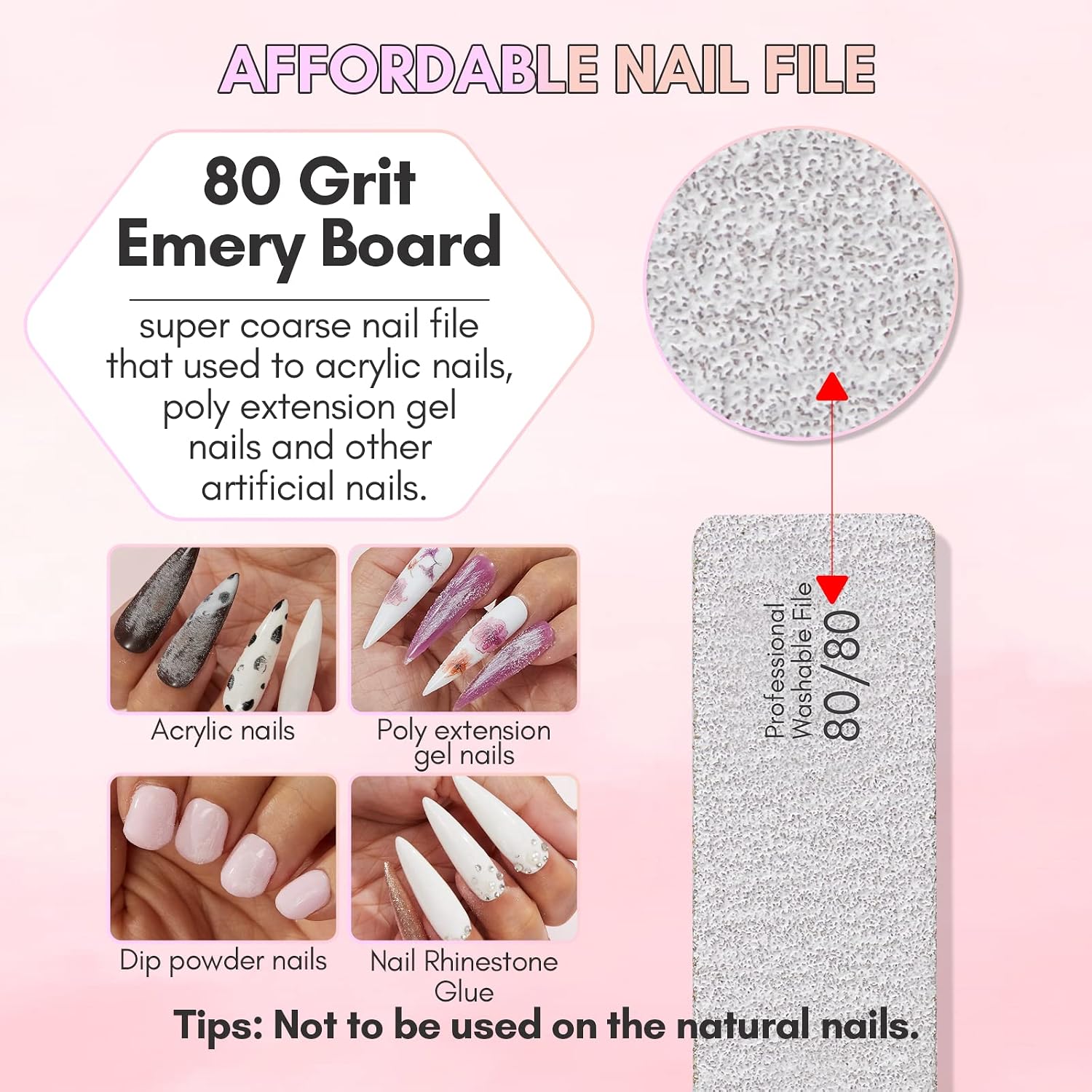 Makartt Poly Nail Gel Clear 50ML Bundle with Nail File 80 80 Grit Emery Boards for Nails 10pcs Nail Files image 5