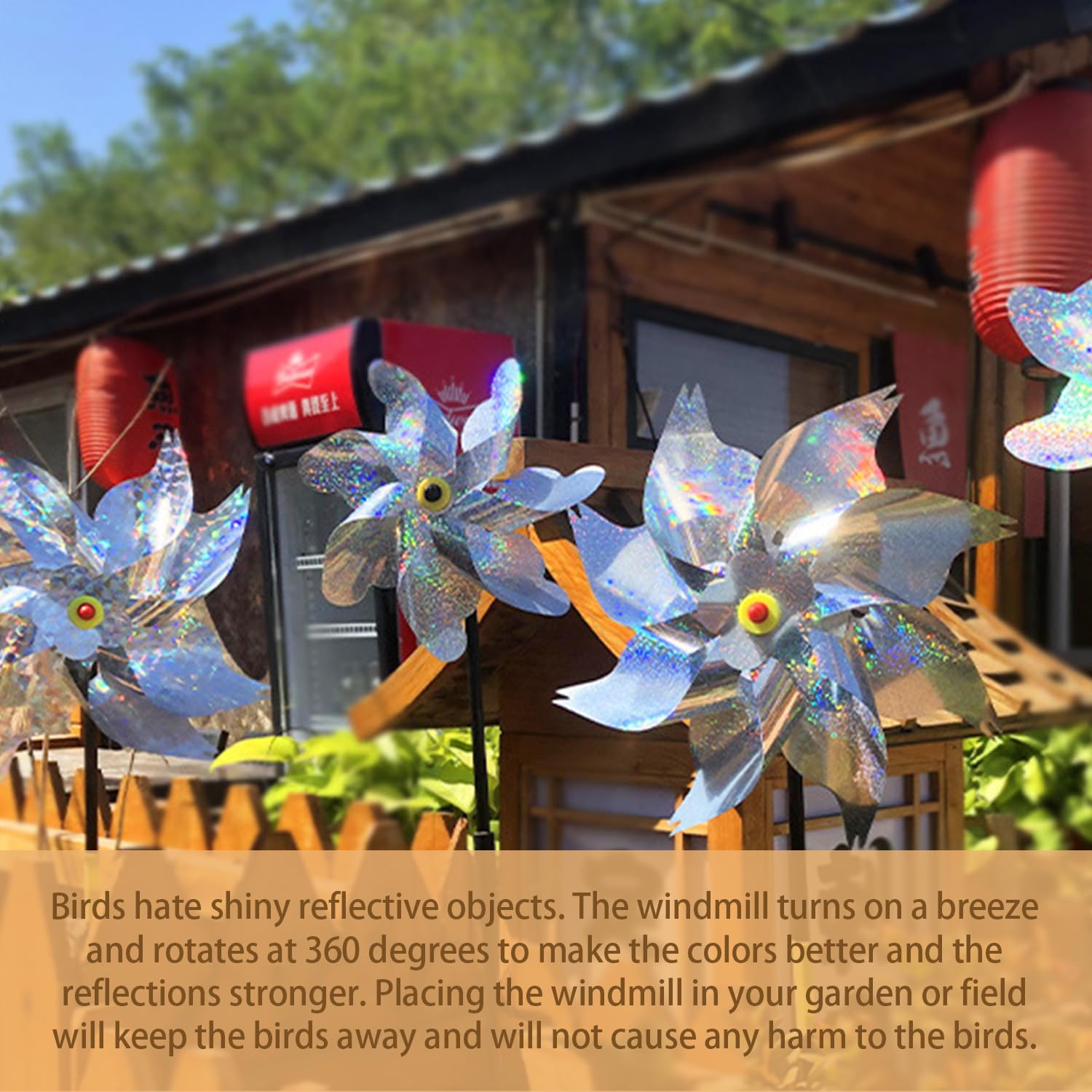 When The Wind Blows 6 Pack Bird Repellent Windmills – Reflective ...