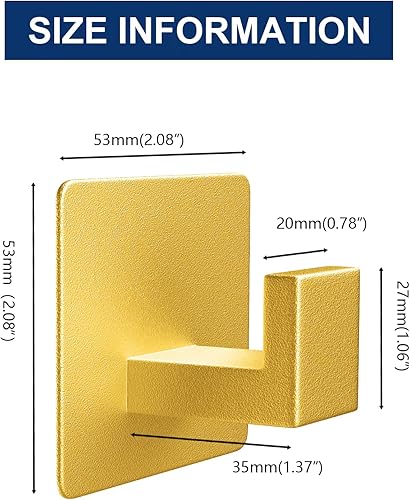 Miniatura 6 de VAEHOLD Ganchos adhesivos para toallas, ganchos de pared resistentes de aluminio negros para colgar abrigos, sombreros, toallas, batas, ropa, gancho