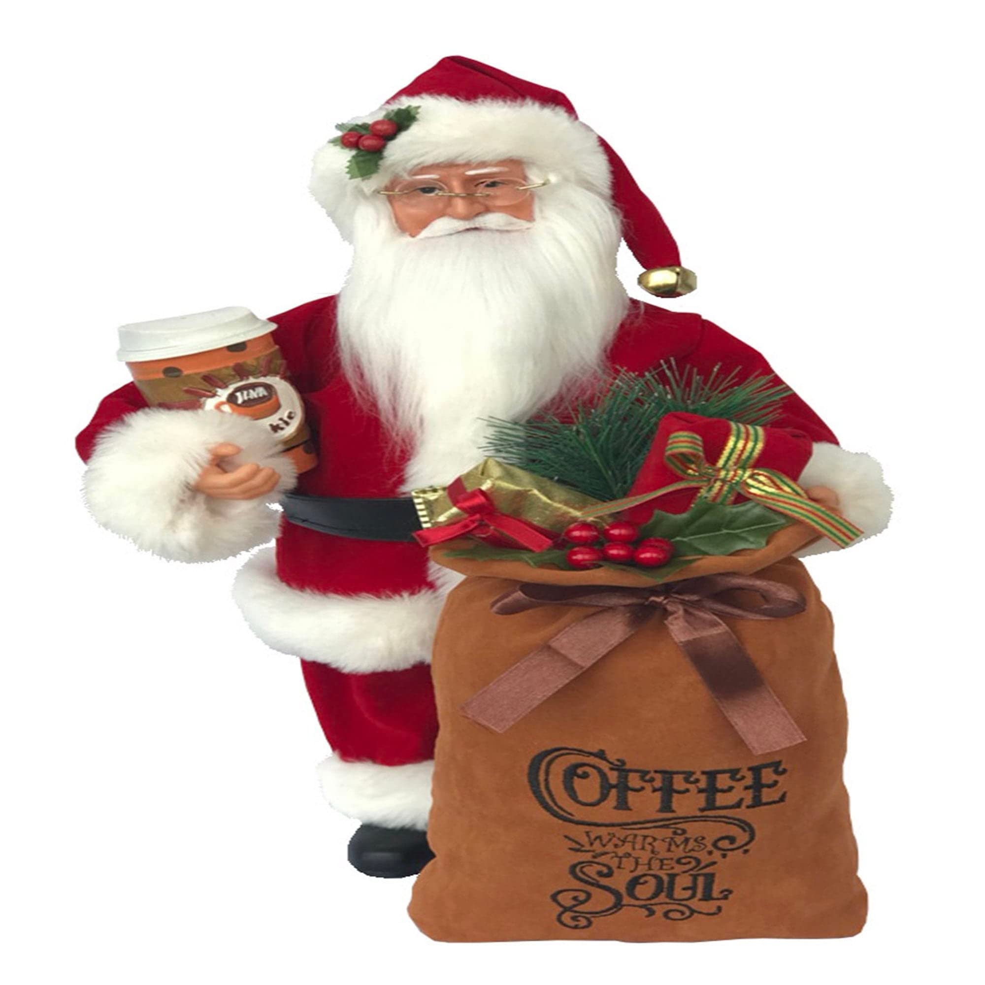 15" Coffee Claus Red