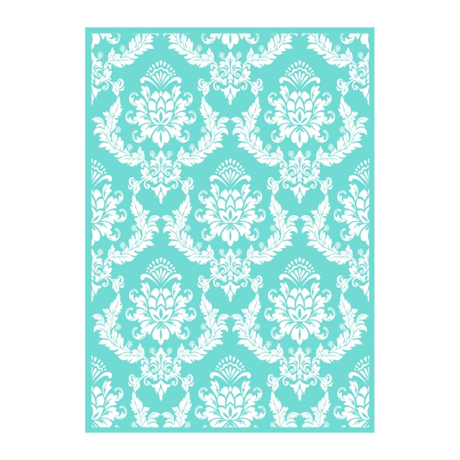 MANGOUSONG Screen Printing Kit,21x28cm Self-Adhesive Silk Vintage Lace Self Adhesive Silk Screen Printing Stencil Mesh Transfers Shirt Making Mould