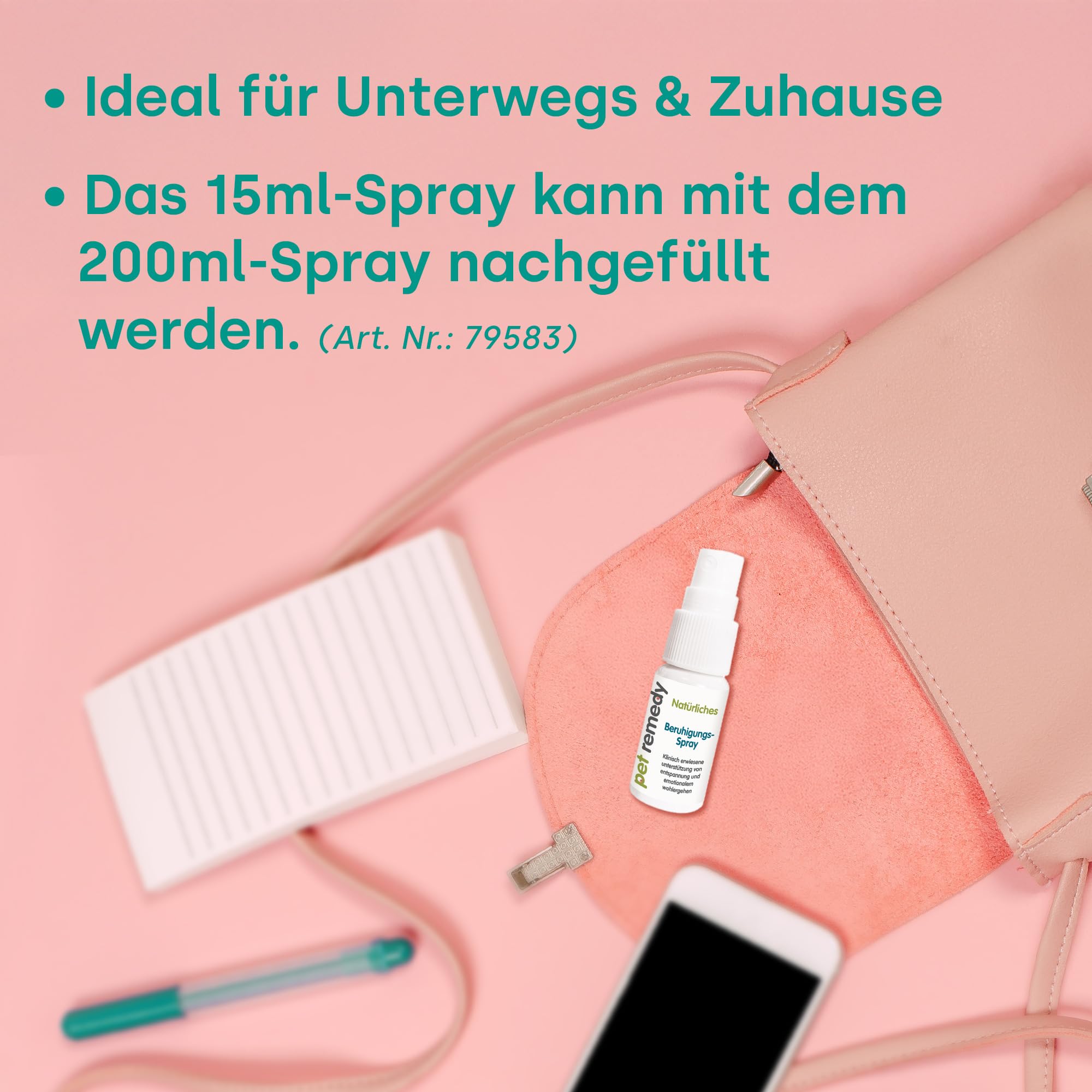 Pet Remedy Emmi - Juego de calmante todo en uno, tapón aromático y mini spray contra el estrés en mascotas, juego antiestrés natural para perros, gatos y animales pequeños, pH neutro y clínicamente