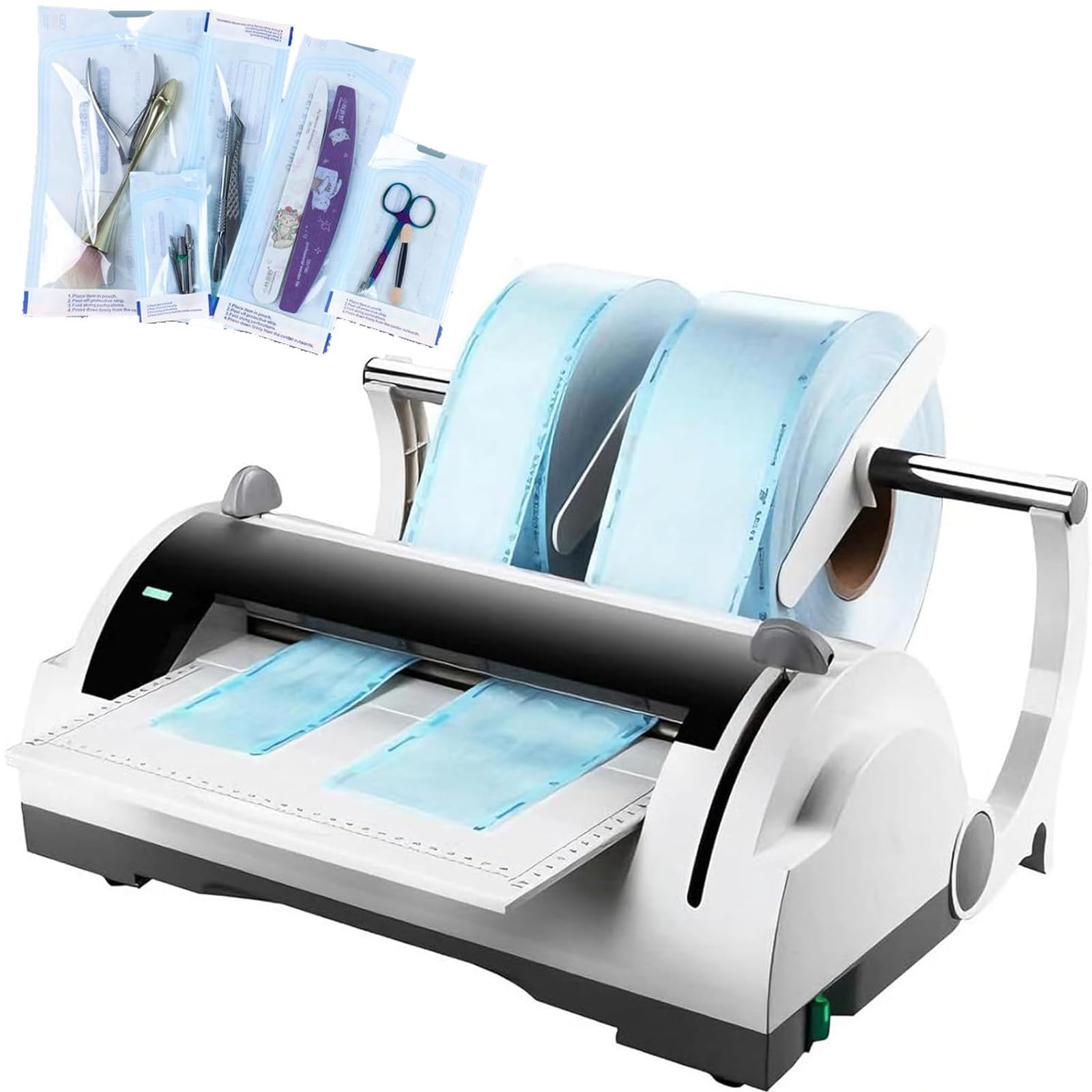 Máquina selladora de Bolsas dentales, selladora automática de envases dentales 100 W, Ancho de Sellado 300 mm y Ancho de sangría 12 mm, para odontología, clínicas y hospitales.
