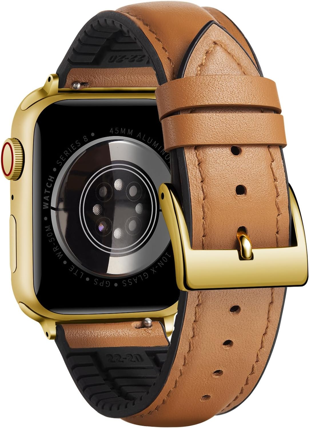 BINLUN Leather Silicone Bands Compatible with Apple Watch 38mm 40mm 41mm 42mm 44mm 45mm 46mm 49mm Sweatproof Replacement Strap for iWatch 11/10/9/8/7/6/5/4/3/2/1/Ultra/SE Men Women