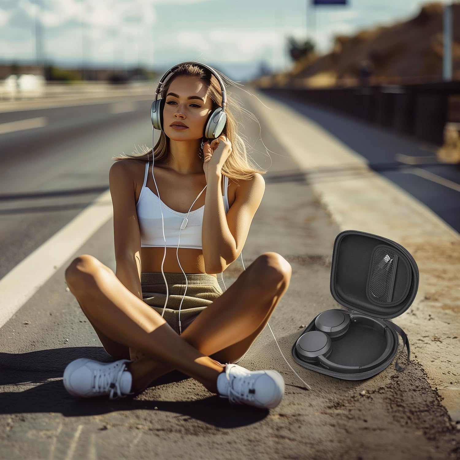 Headphone Case Compatible with Sony WH-CH520/ WH-1000XM4/ for JBL Tune 720BT/ 510BT Wireless Headphones Bluetooth On-Ear, Over Ear Noise Cancelling Earphone Bag- Black (Box Only) - Image 9