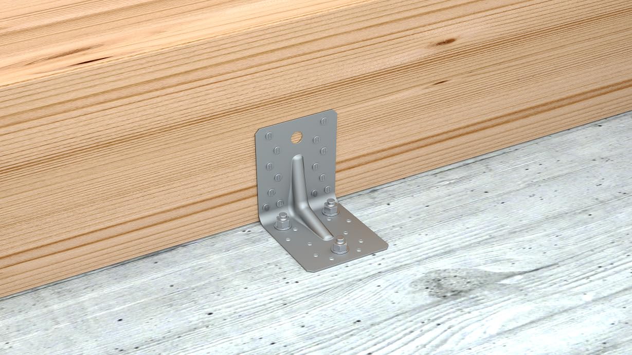 100-Stück EuP Winkelverbinder für Holzkonstruktionen, geeignet für tragende Anwendungen bis hohe Kräfte, Zulassung für vielfältige Verwendungszwecke im Bau (100, 70x70x55 mit Steg)