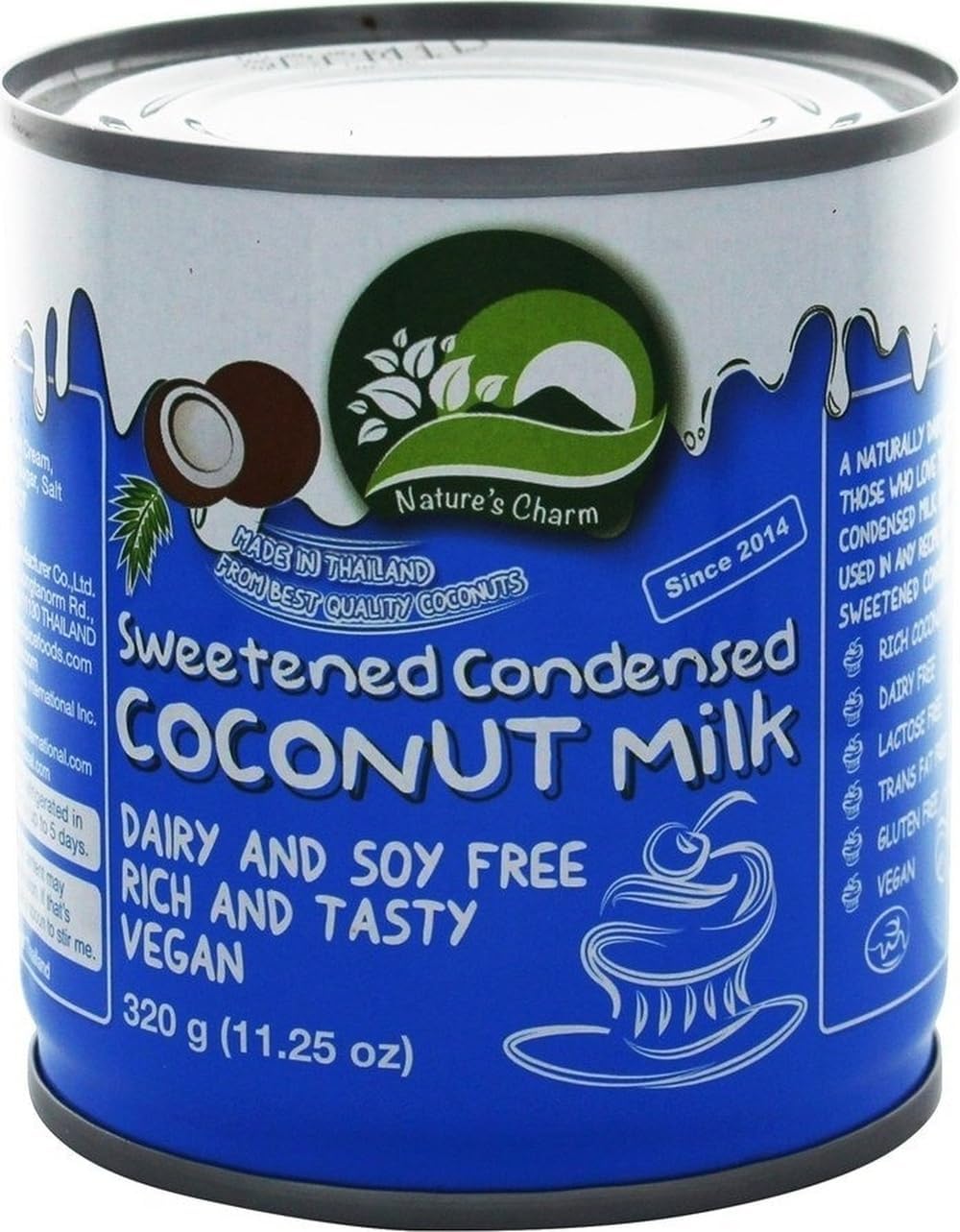 Nature's Charm Sweetened Condensed Coconut Milk, 11.25 Ounce (Pack of 6)