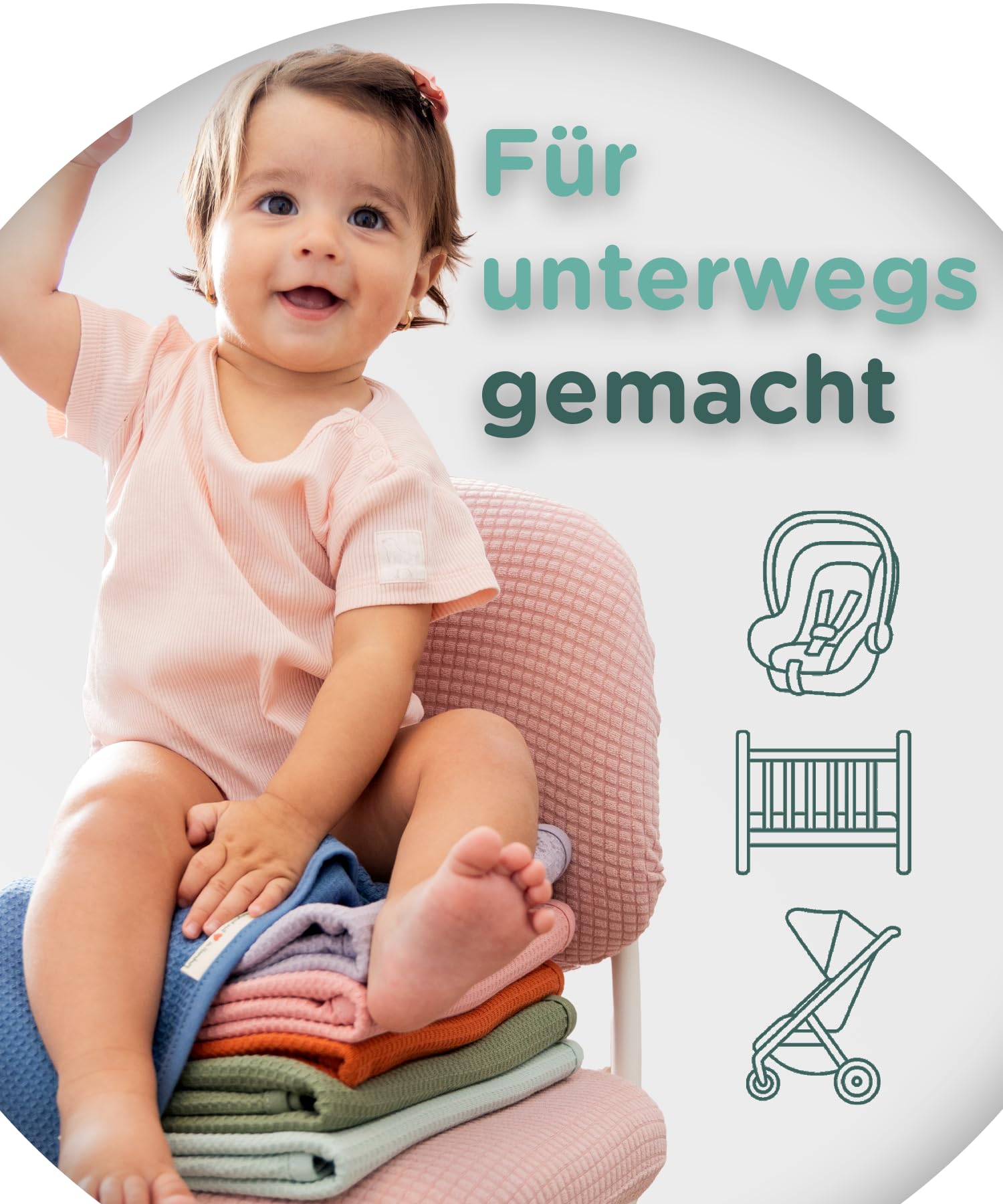 Jubi® Wickeltasche Moon Bag Set mit Babydecke – Stylischer Kinderwagen Organizer & Kuscheldecke, Praktisch für unterwegs