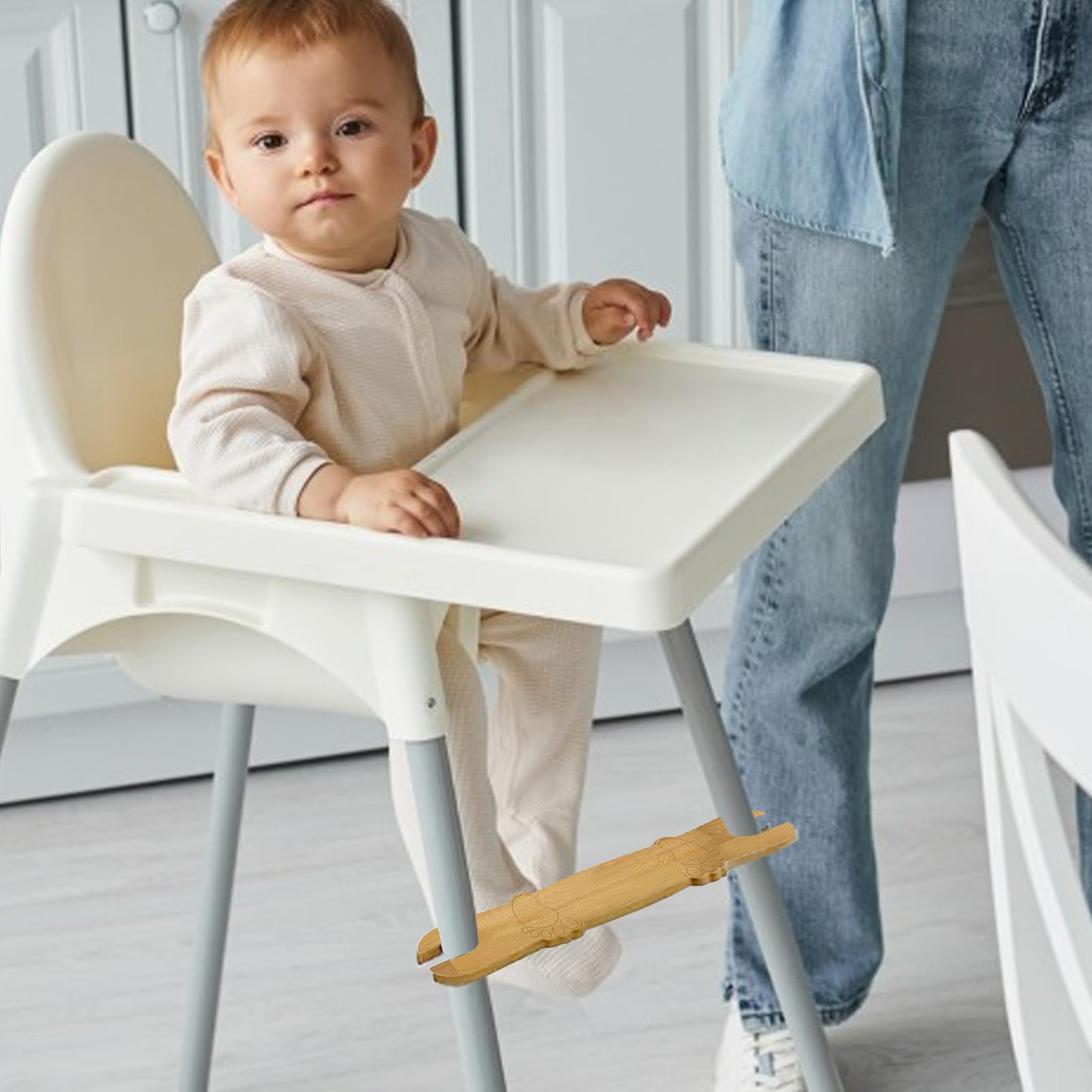 Hochstuhl-Fußstütze, rutschfeste Fußstütze aus Holz, ergonomischer Babybedarf, Kinderzimmermöbel für Kleinkinder, Essen, Essen und Komfort, 50 x 8,2 cm