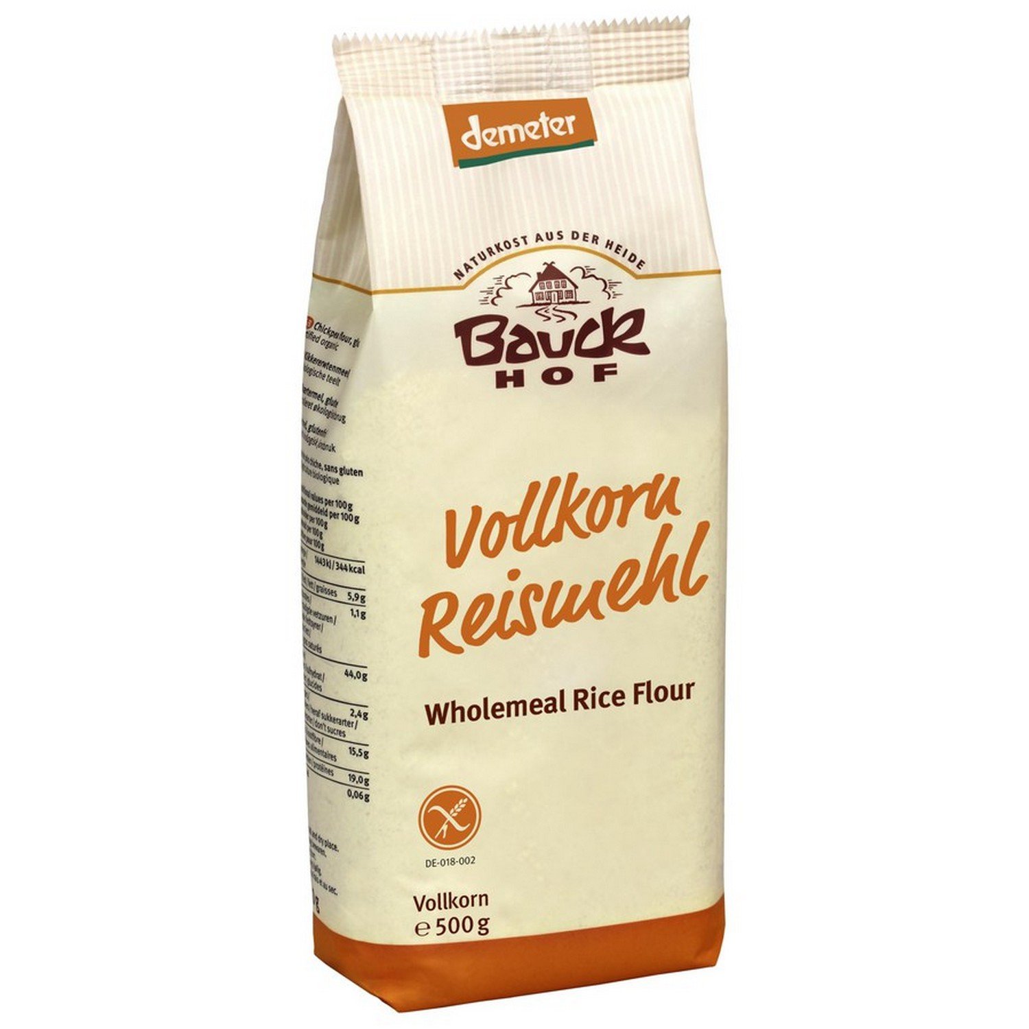 Bauckhof Reismehl Vollkorn, Demeter, 500g