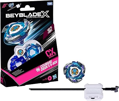 Bey Blade X Courage Dran S 6-60V CX Starter Pack Set, Attack Type Top and Launcher; Authentic Takara Tomy Battle Tops Games, Toys for Boys and Girls 8+