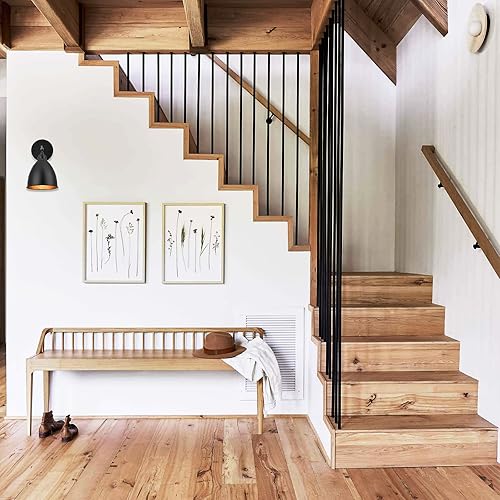 Miniatura 8 de TERLEENART Aplique de pared industrial de metal con interruptor de encendidoapagado, pantalla de campana negra mate enfocada para cocina, fregadero,