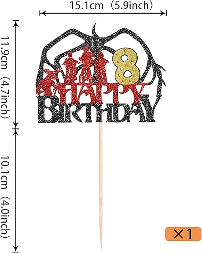 Miniatura 2 de 1 paquete de decoración para tarta de cumpleaños de 8 años con purpurina para programas de televisión con temática de 8. cumpleaños para animar a