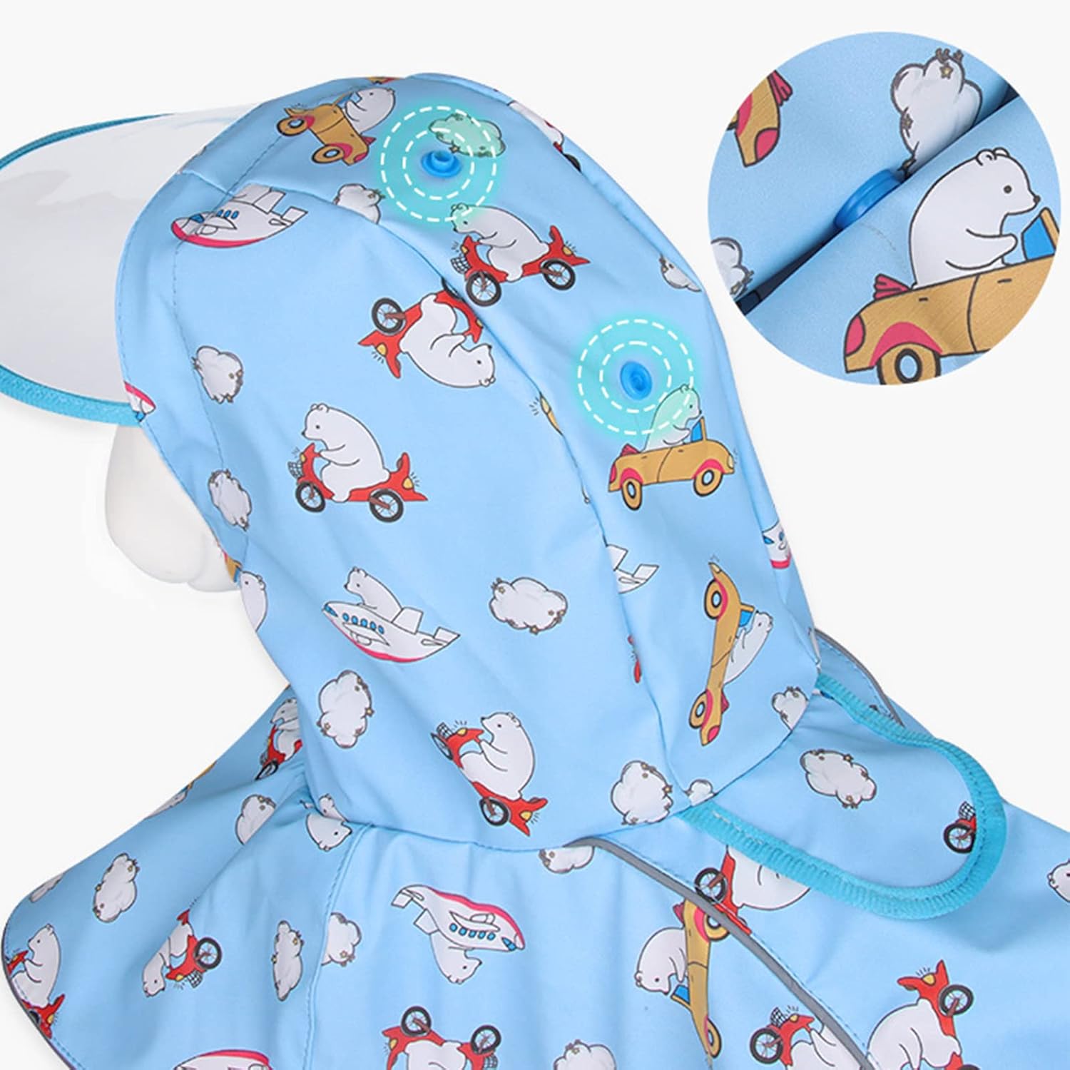 Dogs Slicker Poncho Dog Raincoats Windproof Rain Jacket with Reflective Strip Hoodie Printing for Small Medium Dogs Lightweight with Adjustable Drawstring