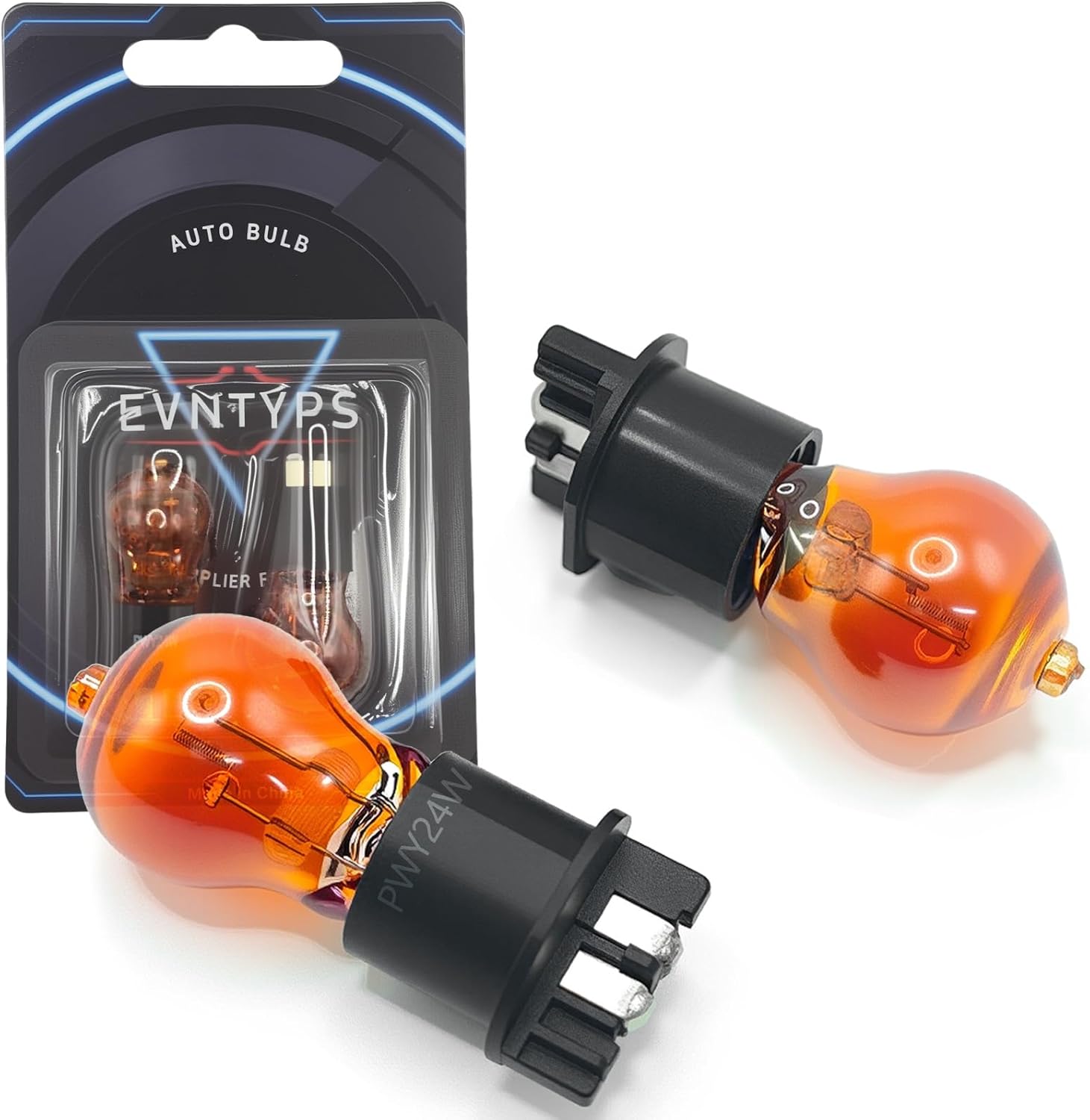 12V 24W OEM standard Halogen PWY24W 12174NA Turn Signal Light Bulbs Amber fit for Mercedes-Benz C300 2015-2019,for Mercedes-Benz GLC300 2016-2020,Pack of 2