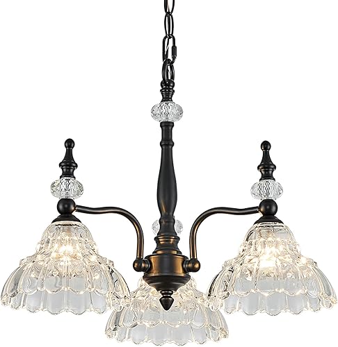 HDDFL Lámpara de araña de 3 luces, lámpara de araña negra moderna para comedor, cocina, isla, entrada, sala de estar, dormitorios, vestíbulo