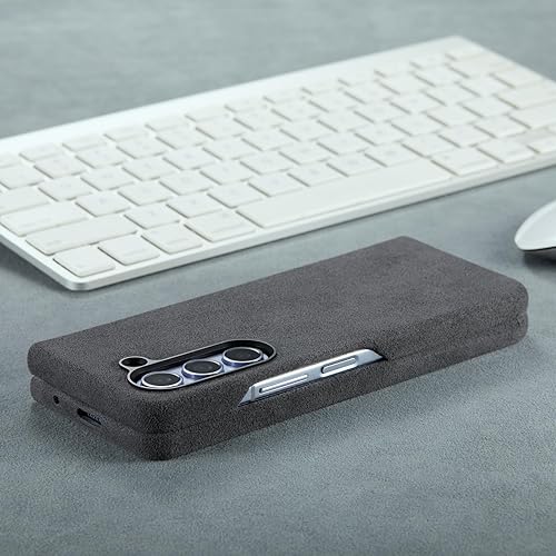 Miniatura 6 de AKANTRA Alcantara - Funda para Samsung Galaxy Z Fold5, hecha a mano, totalmente envuelta de gamuza sintética, protección de cámara metálica, a