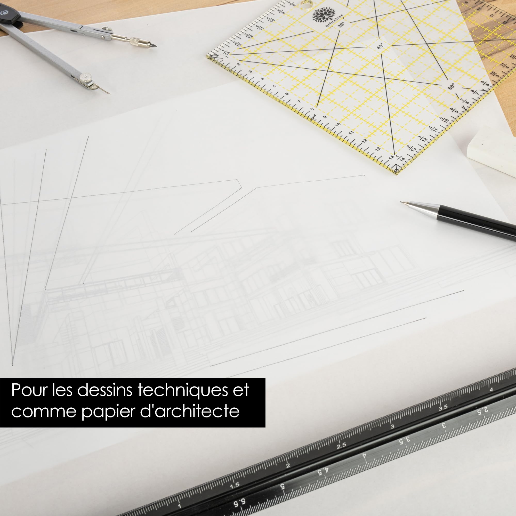 Rouleau De Papier Calque 40 Cm X 50 M - 26 G/m² Transparent, Pour Dessin, Couture, Patronnage - 5