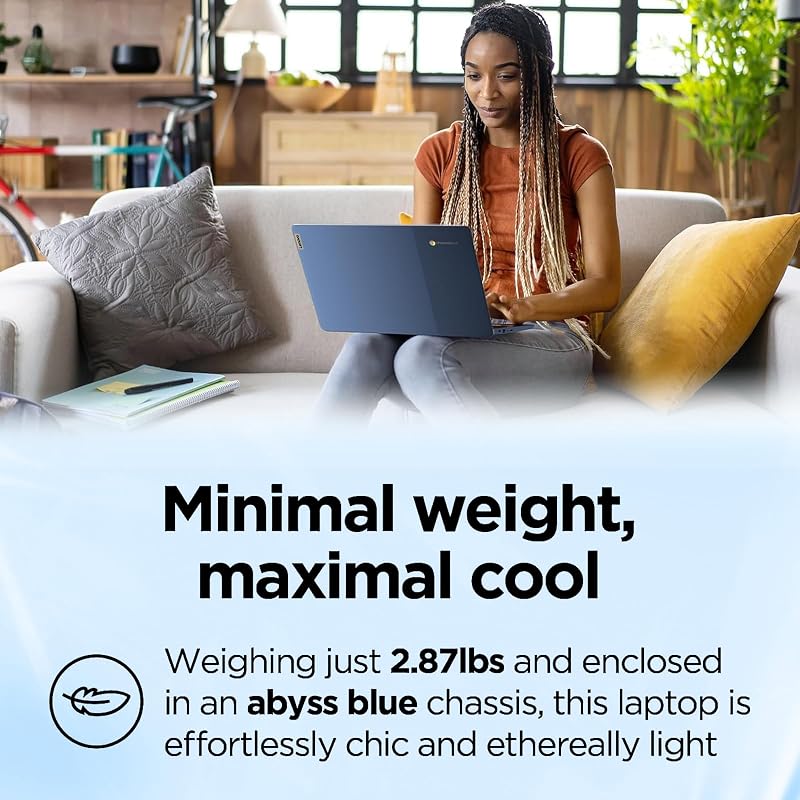 Lenovo IdeaPad Slim 3 Chromebook Laptop, 14" HD Display, MediaTek Kompanio 520, 4GB RAM, 320GB Storage (64GB eMMC+256GB SD Card), Speakers, USB-A | C, Wi-Fi 6, ChromeOS, for Students & Everyday Use image 6
