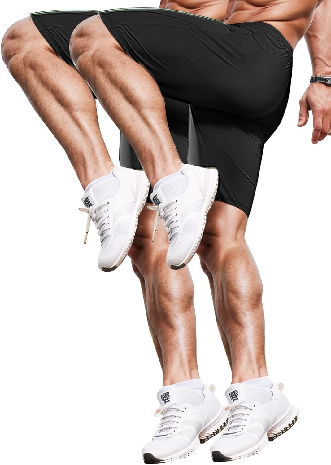 Men's Athletic Shorts Lightweight Sport,Gym,Workout,Running Jogging Shorts Quick Dry with Zipper Pockets - Image 2