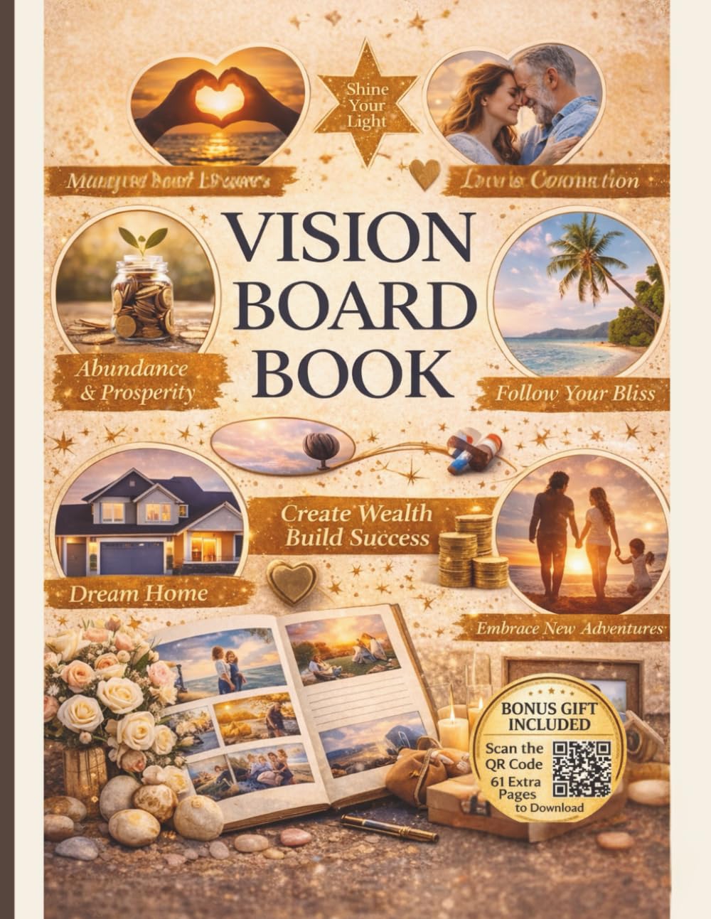 Vision Board Book: Manifest Your Dreams, Set Clear Goals, and Design the Life You Truly Want with Guided Visual Prompts and Writing Space