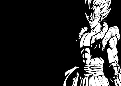 Poster Drangon Ball Z Super Vegeto Gogeta Noir Et Blanc Manga Wall Art Amazon Co Uk Home Kitchen