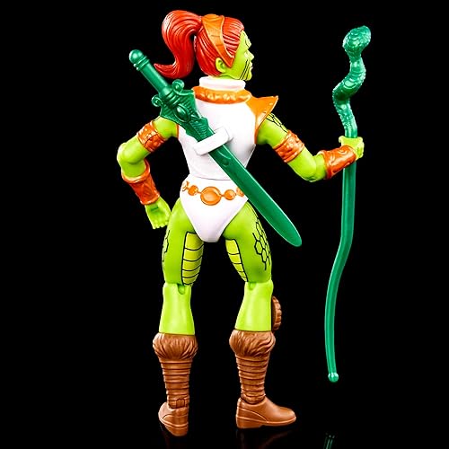 Miniatura 6 de Masters of the Universe Origins Figura de acción y accesorio, figura de serpiente Teela con articulación y mini libro de cómics, 5.5 pulgadas