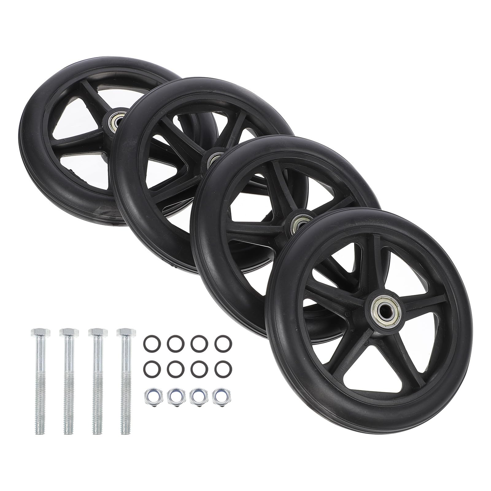 MAGICLULU Ruedas Delanteras y Antideslizantes de Repuesto para Silla de Ruedas de Abs y Acero para Adultos para Uso en Interiores y Exteriores